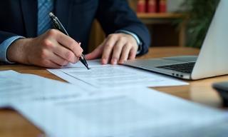 Contract review process at legal office
